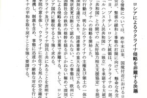 国会のロシアに対する非難決議