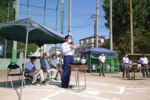 板橋区少年野球連盟の春季大会決勝戦の表彰式